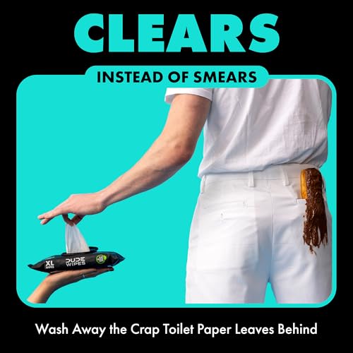 dude wipes - flushable wipes travel pack - 6 pack 108 wipes - mint chill extra-large adult wet wipes - vitamin-e aloe vera eucalyptus and tea tree oils