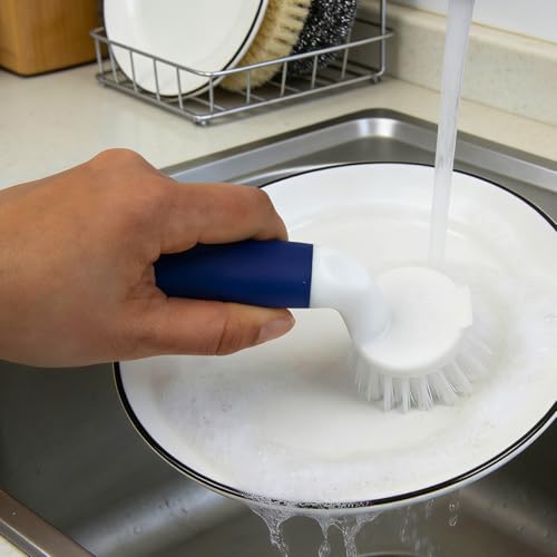 Image of CELOX 2 Pack Dish Brush, Dishwashing Scrubber & Scraper with Handle, Wand, Kitchen Scrub Brush for Sink Grout Cleaning