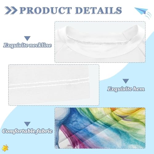 CaTaKu Rainbow Unicorn Head Boys Rash Guard Swim Shirts Toddler Quick Dry UPF 50+ Rashguard Short Sleeve 3-12T3