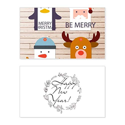 Tarjeta de Navidad con reno y retrato de Año Nuevo para felicitar las fiestas a tus seres queridos