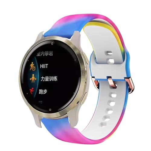 Bracelet de montre 18 mm en silicone agate universel pour Garmin Vivoactive 3S