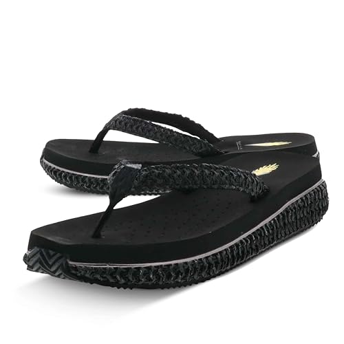 Image of VOLATILE womens Palau Woven Thong Platform Sandal