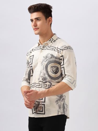 Image of BULLMER Trendy Regular Fit Striped Causal Full Sleeve Shirt for Men.