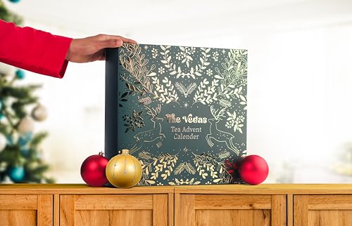 The Vedas Tea Advent Calendar Gift Set 2025 | 24 Unique Flavours | Handstitched Cotton Teabags | Top christmas gifts for men/women | Tea Gift Sets