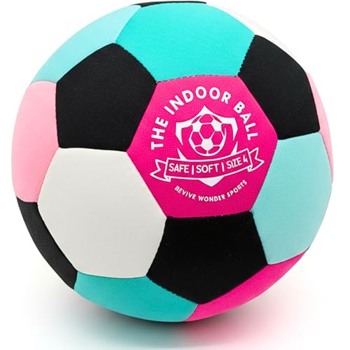 Revive Wonder The Indoor Ball &mdash; Soft Foam Padded Size 4 Soccer Ball for Kids (Ages...