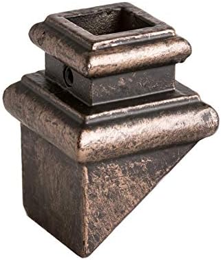 Satin Black 16.3.39 Angled Base Shoes for 5/8 inch Square Iron Balusters for Stair Remodel, Box of 10