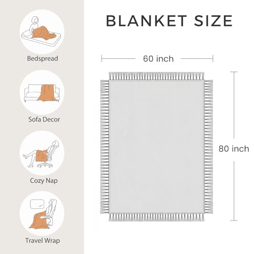 Image of LUTBM Boho Throw Blanket for Bed 60 inchx80 inch, 100% Cotton Cozy Couch Blankets