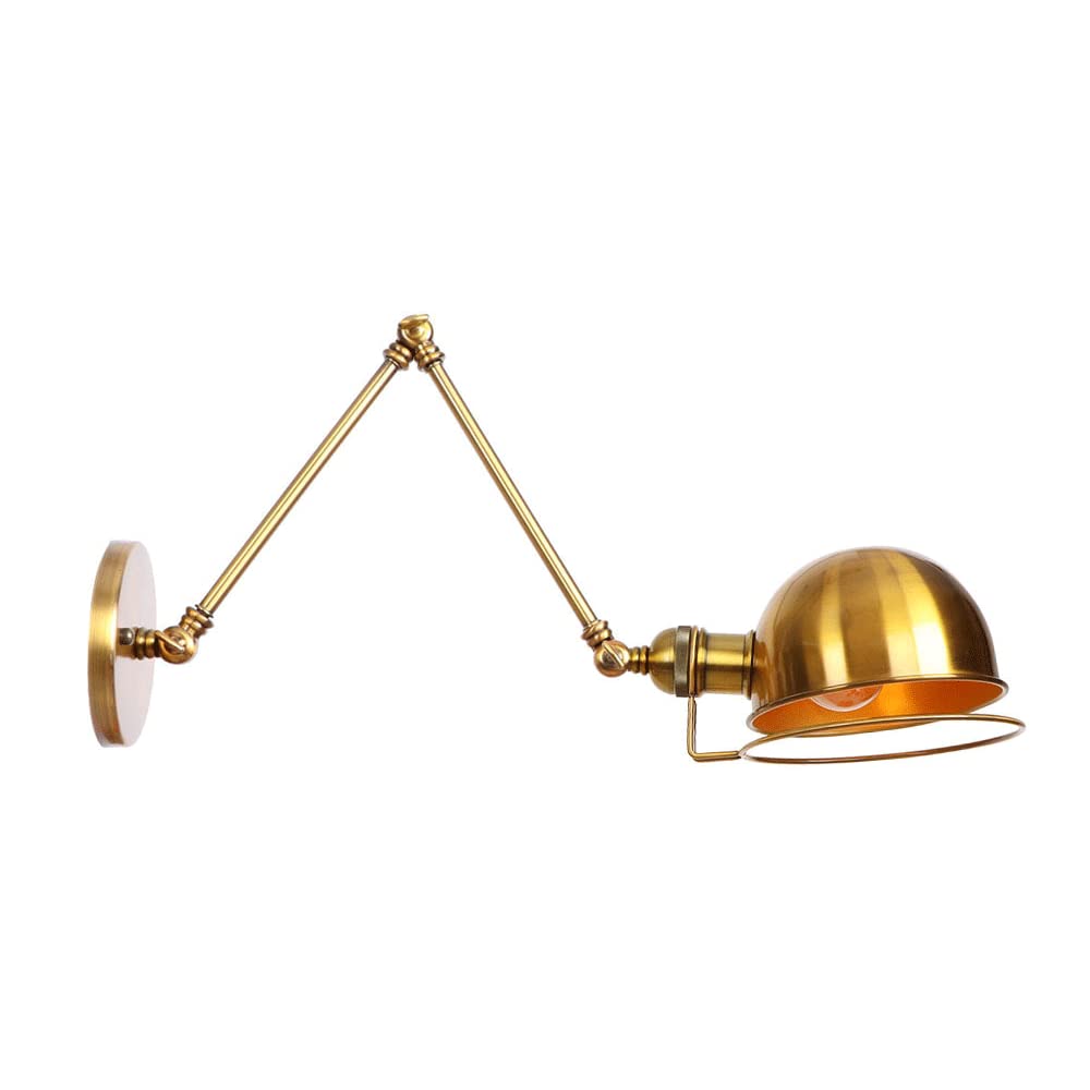 FYZDLAOR Antique Vintage Wall Sconces, Hardwired Industrial Wall Sconce,Lighting Industrial Vintage Style 1 Light Wall Sconces Adjustable Swing Arm Wall Sconce（E27）
