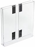 Set of 25 - Clear Acrylic Magazine Pockets with Hook & Loop Fasteners for Attachment to an Exhibition Board, Hold 8.5x11 Literature