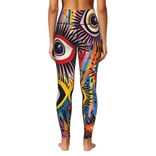 Conjunto de leggings con estampado de ojos para mujer activos 4