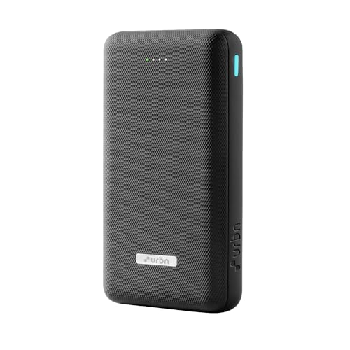 Image of URBN 20000mAh 35W Turbo Fast Charging Power Bank | Dual Output | PD + QC Compatible | Two-Way Fast Charge | Pass-Through Charging | for MacBook Air, iPhone, Samsung, Android & More (Black)