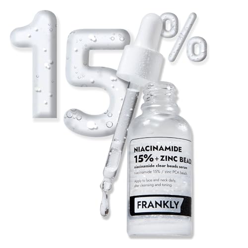 FRANKLY Niacinamide 15% + Zinc Bead Serum | High Dose Yet Gentle Skin Repair | Acne, Pore & Redness Control | Bead-to-Skin Delivery System for Fresh Niacinamide | Vegan Korean Skincare | 1.01 fl.oz