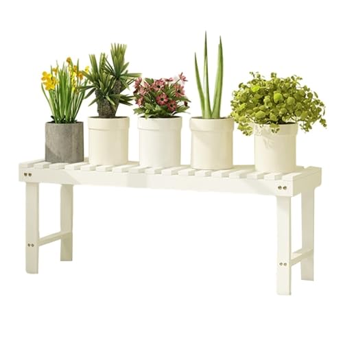 Support de plantes en bois solide contre l'encombrement du balcon intérieur
