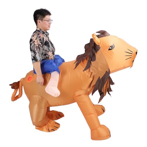 Costume lion gonflable adulte de 150cm à 190cm Luqeeg déguisement original avec souffleur