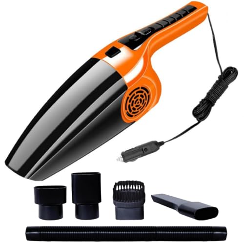Image of DETACHI Car Vacuum Cleaner - Portable 2 in 1 Wet & Dry Cleaner for Car with High 6000PA Powerful Suction 12V DC for Deep Cleaning, HEPA Filter, Filter for Allergens, Cigarette Lighter Cord