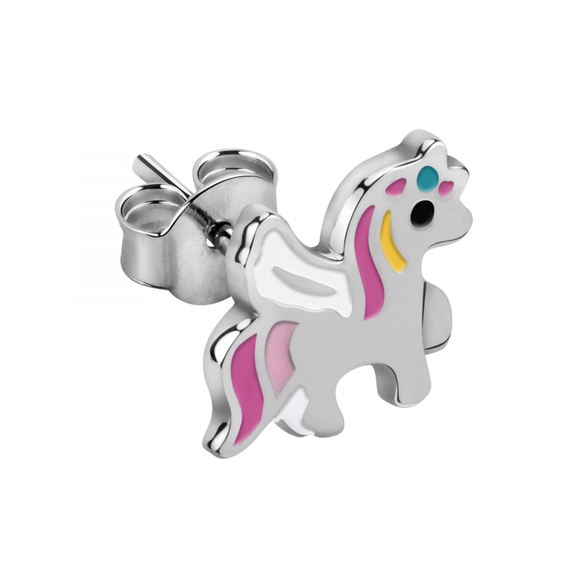 Bluespirit Orecchini da bimba, Collezione B-BABY, in argento 925 rodiato, smalto,Idee regalo - P.25D301001600