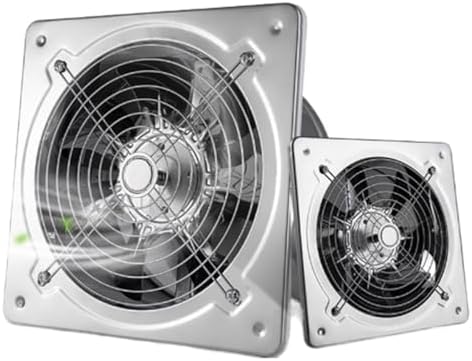 10 Inch Low Noise Wall Exhaust Fan for Kitchen & Bathroom, Utility Blower for Ceiling, Attic, Window & Basement Ventilation, Silver, 6/7/8/10/12 Inch Options