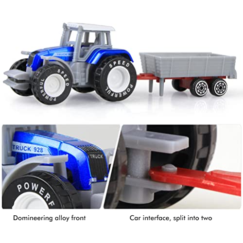 HUSHUI 4 Stück Legierung Traktor Spielzeug Set Engineering Auto Modell Bauernhof Fahrzeuge Spielzeug Traktoren Auto… – Bild 5