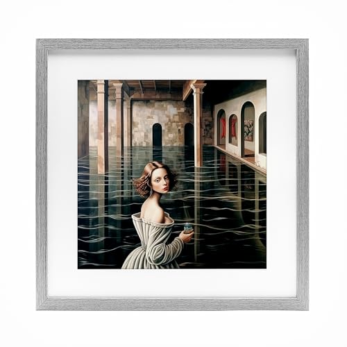 Affiche Portal Of Reflections Stupell Industries cadre gris déco murale 33x33