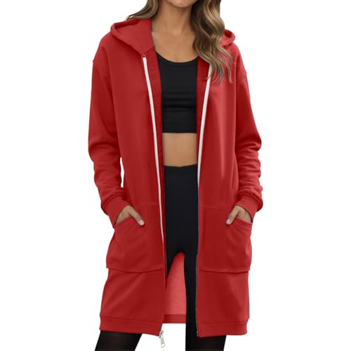 Sweat a capuche femme long et ample pour masquer les rondeurs