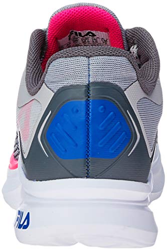 Fila, Racer Move, Tênis, Feminino, Prata/Rosa Flúor/Azul, 34