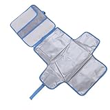 Cuifati Baby Windelwechslerpolster, Nasse Wischlager Faltbare Leichte Neugeborenenwindelwechsel Mattenmattenwaschbar für Außenreisen (Blue)