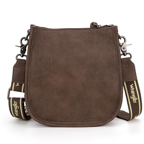 Image of Wrangler Small Crossbody Bag for Women, Mini Shoulder Purse with Adjustable Strap, Vegan Leather Phone Purse