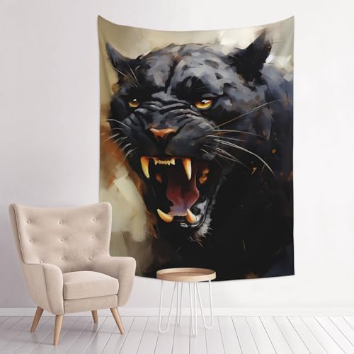 Txiuryu Wildlife Tapestry Black Panther Art Tapestry,Suitable For ...