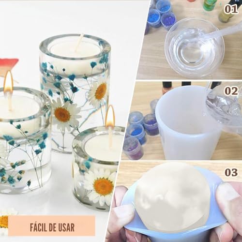 Miniatura 2 de Yotutun 3pcs Moldes Para Velas Cilindro, 3d Cilíndricos De Silicona Kit Moldes Soporte Para Velas De Cemento Diy Forma De Hacer De Aromaterapia Para Hacer Velas Jabón Hecho A Mano Velas Perfumadas
