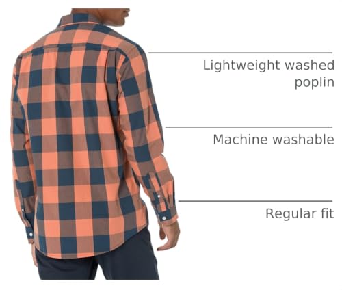 Image of Amazon Essentials Men's Regular-Fit Long-Sleeve Casual Poplin Shirt, Button Front, Business Casual, Collared