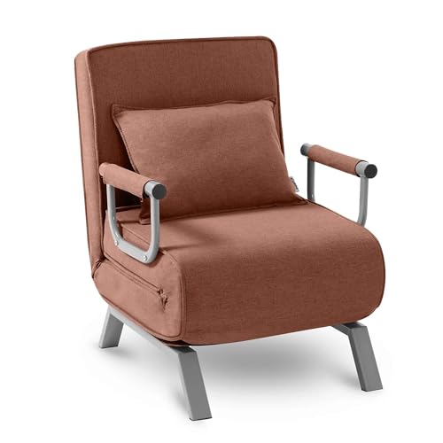 Makika Schlafsessel Schlafsofa TED 3in1 mit Armlehne - Bettfunktion - Verstellbare Rückenlehne - inkl. Kopfkissen - Bis 200kg - Klappsessel...