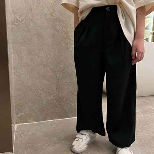 Boys Casual Pants Comfortable Elastic Waist Trousers for Everyday Active Play School Outdoor Activities2