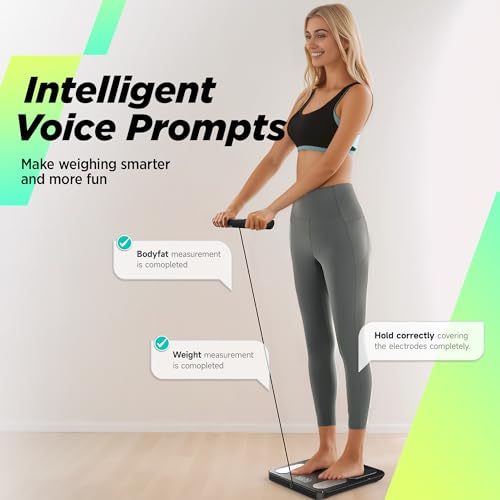 Image of Runstar Scale for Body Weight and Fat, BMI Muscle Mass to 28 Measurements, FSA&HSA Eligible Digital Bathroom Scales 8-Electrode with Voice Prompt High Accurate Bluetooth Weight Scale