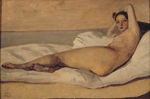 Tableau l'Odalisque romaine de Jean Baptiste Camille Corot - Impression d'art sur toile 60x90cm