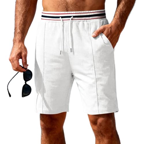 Short homme été randonnée baggy en tissu gaufré léger et casual
