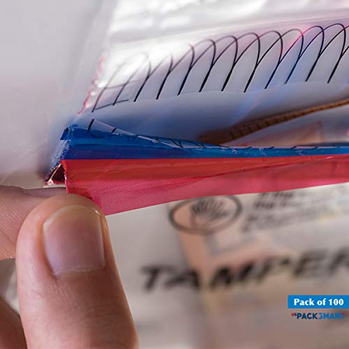 USPACKSMART Deposit Bags with Security Tape Tamper Evident 100-Pack Plastic Clear for Bank Deposits and Cash Handling 9"x12" (Ref 810-00)