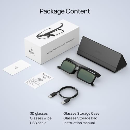 Gafas 3D DLP Link sin parpadeo para evitar fatiga visual en proyectores AWOL VISION 7