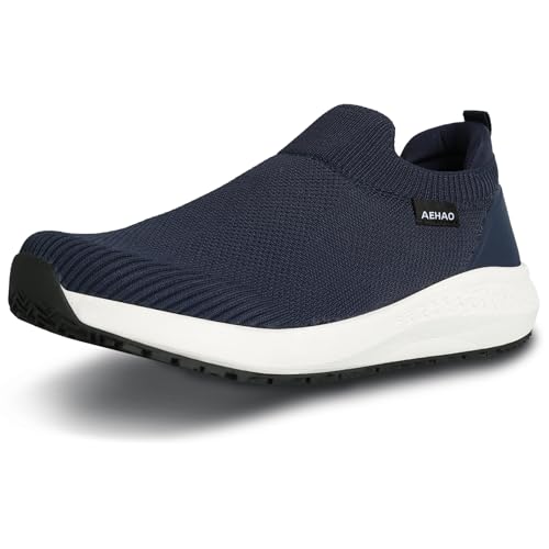 Image of Men's Non Slip Work Shoes Restaurant Waterproof Chef Shoe for Kitchen Hospital Slip-Resistant Air Cushion Sneakers with Easy-Clean Modern Design Breathable Lightweight