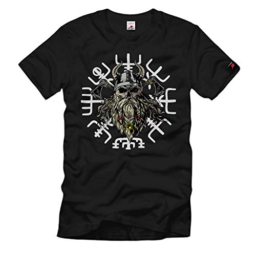Viking Vegvisir boussole magique t-shirt pour festival et quotidien noir 5XL