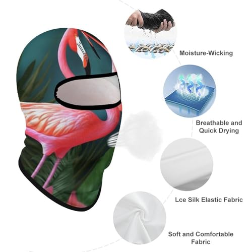Balaclava para rostro Flamingo Flowers para hombre y mujer con protección solar, transpirable, cobertura completa para actividades al aire libre miniatura 3