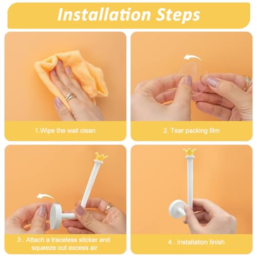 Image of HASTHIP 4PCS Adhesive Scrunchie Holder Organizer, Wall Hooks Waterproof | Frees Drawer Space, Adhesive Wall Mount, Waterproof Scrunchy Storage Stick Scrunchies Hook Headband Hairband Hair Ties Holder
