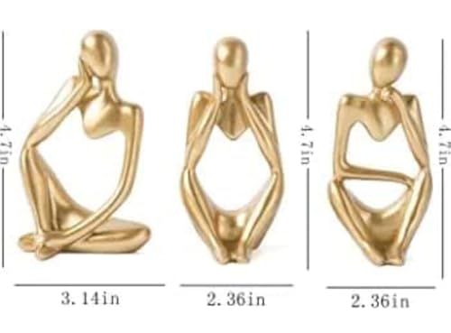 Image of VRB Dec 1 Set for Statue Study Office Desk Decor Showpiece Gift Decoration Accessories Items Decorative Showpeice for Home ((3 pcs Golden Abstract Body Showpiece))