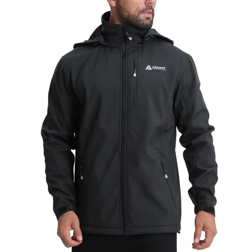 Men's Softshell Fleece Lined Hooded Jacket