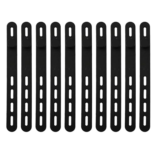 FACAIIO Lot de 10 attaches de câble en silicone, 13 cm, réutilisables et réglables avec boucle de verrouillage, pour bandes élastiques douces pour la peau, câbles, collations et utilisation