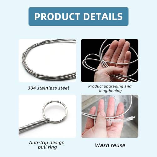 5 Stück Kühlschrank Abflussloch Reinigungsset,Kühlschrank Abfluss Reinigung,Rohrreinigungsbürste,Wiederverwendbar Abflussreiniger Schlauchbürste,Reinigungsbürste für Kühlschrank Reinigungswerkzeug