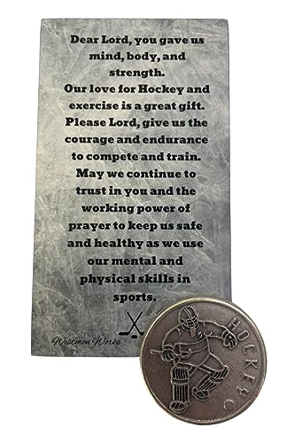 Westmon Works Hockey Pocket Token Set with Wallet Sized Prayer Card and Metal Saint Sebastian Trinket Made in Italy4