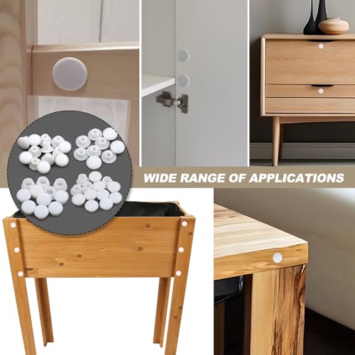 Abdeckkappen für Bohrlöcher 200 STK Lochstopfen Bohrloch Abdeckkappen Schrauben Abdeckstopfen Lochabdeckung Weiß 5mm 6mm 8mm 10mm