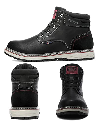 AX BOXING Mens Winter Boots Snow Boots Outdoor Warm Non Slip Fur Lined Ankle Boots Leather Shoes3