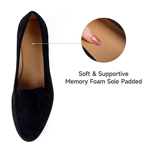 Musshoe Flats Shoes Women Slip-On Flats For Women Dressy Comfortable Loafers For Women, Black 8 #TOP2