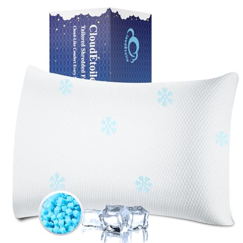 CloudÉtoile Oreiller Ergonomique Cervical 60x40 - Réglable Oreiller à Mémoire de Forme Déchiquetée pour la Nuque, Coussin Memory Foam Confort pour Dormir...